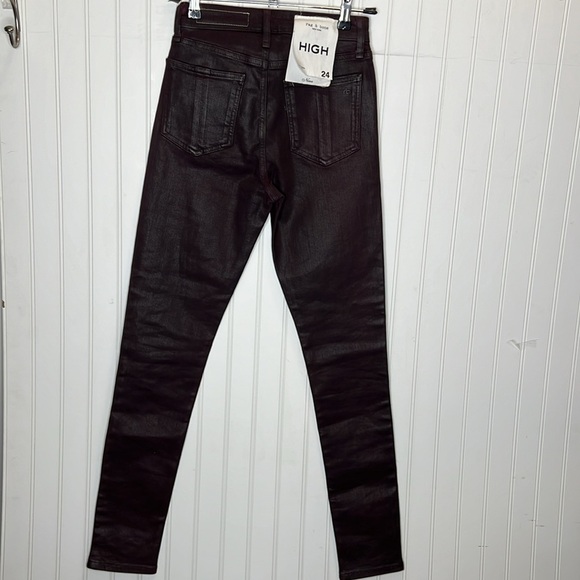Rag & Bone Nina High Rise Skinny in Coated Plum Size 24 NWT - Picture 7 of 16
